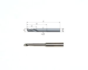 Kietmetalio freza Z1 Ø5 LT80 LU20 LS45, Kotas Ø8