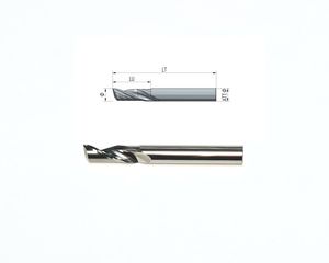 Solid carbide milling cutter Z1 Ø10 LT85 LU30, Shaft Ø10