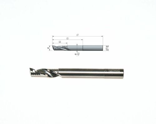 Solid carbide milling cutter Z1 Ø12 LT120 LU35 LS95, Shaft Ø12