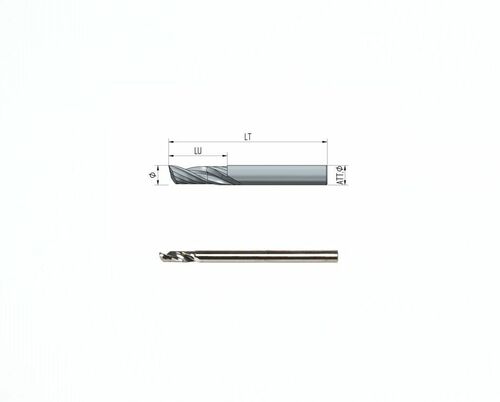 Solid carbide milling cutter Z1 Ø4 LT60 LU12, Shaft Ø4