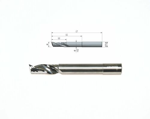 Solid carbide milling cutter Z1 Ø14 LT120 LU35 LS95, Shaft Ø14